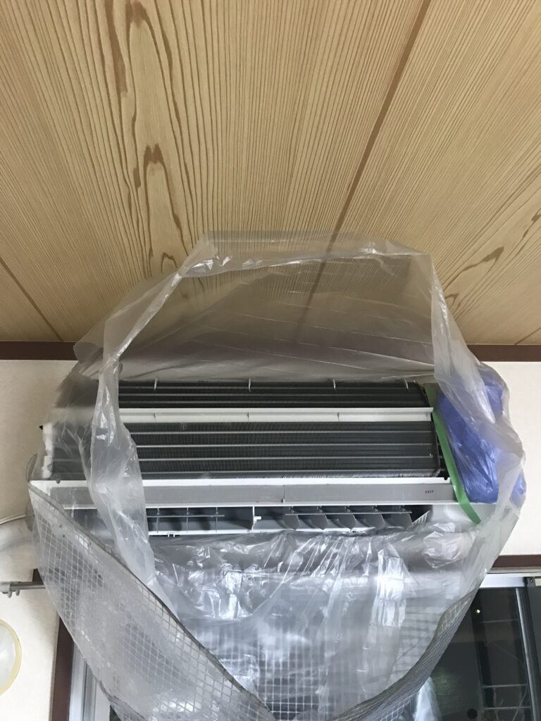 エアコン流れ4エアコンの養生